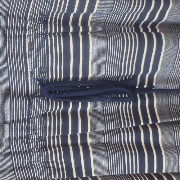 OLIVE & OAK Blue White Striped Sleeve Drawstring Waist Dress - Picture 5 of 9